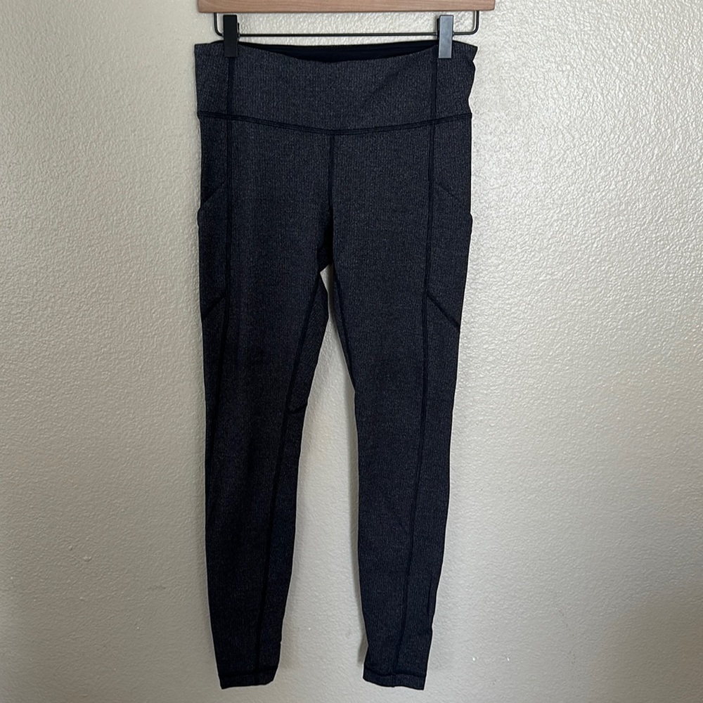 Lululemon Speed Up Tight Power Luxtreme Variegated Heathered Black Size 6